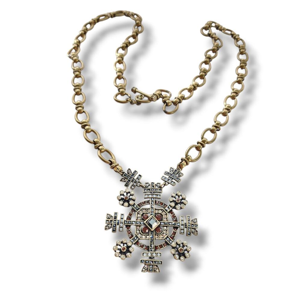 HEIDI DAUS Necklace Scandinavian Snowflake Clear‎ Swarovski Crystal Winter New